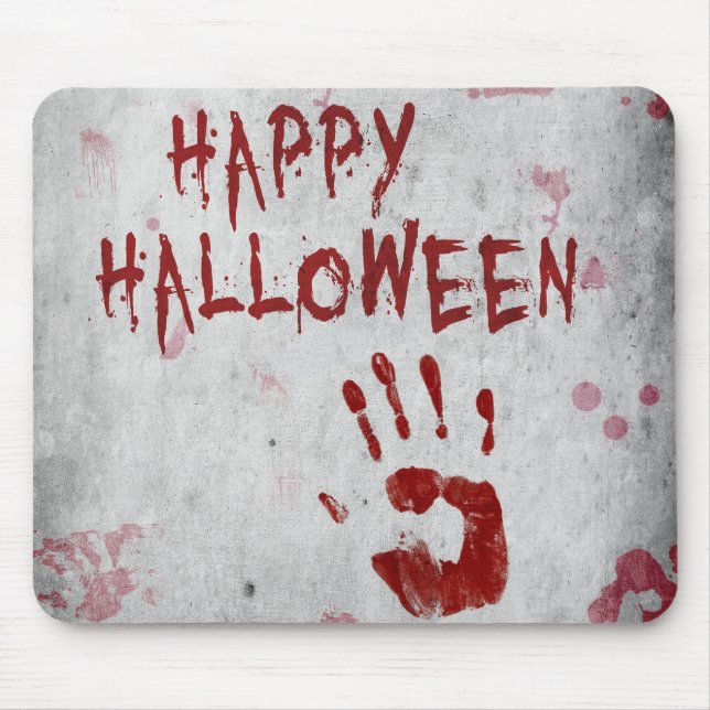 Alfombrilla De Ratón Bloody Handprint Halloween (Frente)