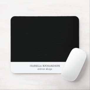 Alfombrilla De Ratón Bloque De Color Blanco Y Negro Personalizado