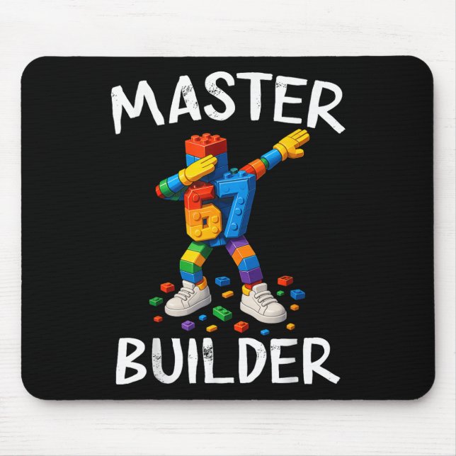 Alfombrilla De Ratón Bloques de Construcción Master Builder Dabbing 67  (Frente)