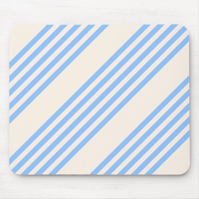 Alfombrilla De Ratón Blue and beige five stripe pattern (Frente)