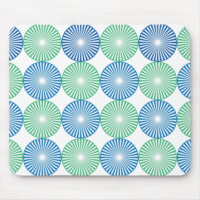 Alfombrilla De Ratón Blue and green circular design (Frente)
