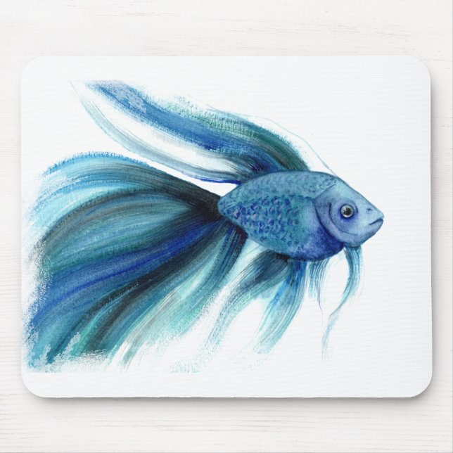 Alfombrilla De Ratón Blue Betta Fish (Frente)
