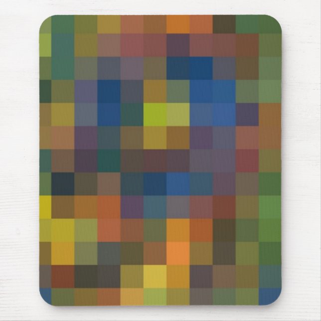Alfombrilla De Ratón Blue Brown Squares Mousepad (Frente)