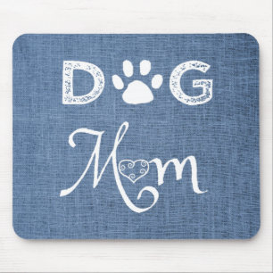 Alfombrilla De Ratón Blue Burlap Perro Mago Mouse Pad