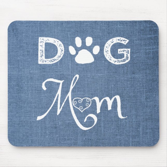 Alfombrilla De Ratón Blue Burlap Perro Mago Mouse Pad (Frente)