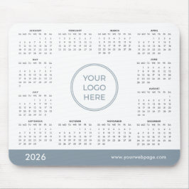Alfombrilla De Ratón Blue Custom 2026 Calendar Business Logo Mouse Pad