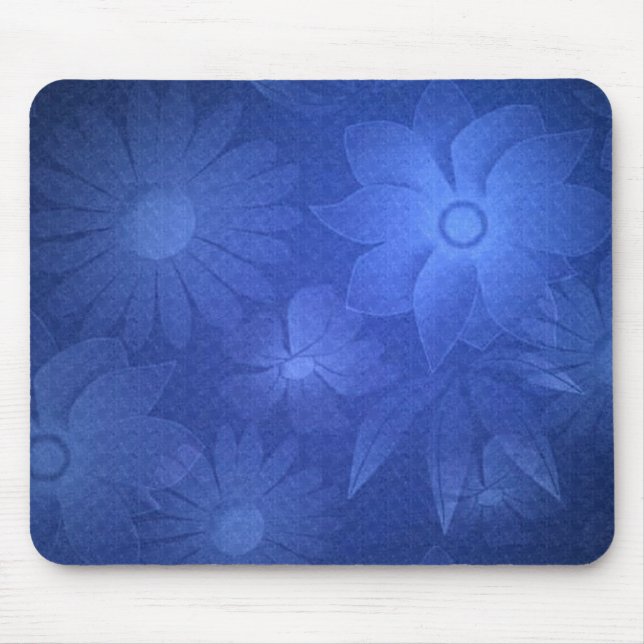 Alfombrilla De Ratón Blue Floral Deco Mousepad (Frente)