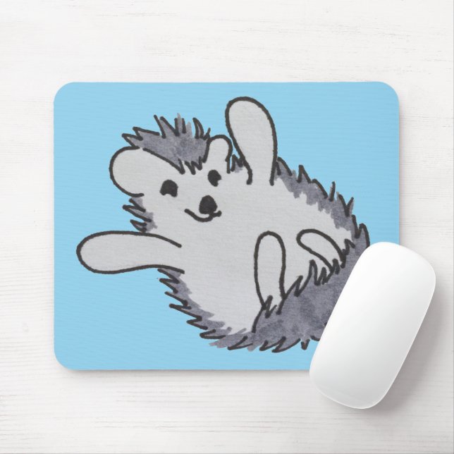 Alfombrilla De Ratón Blue Happy Cute Hedgehog Mousepad (Con ratón)