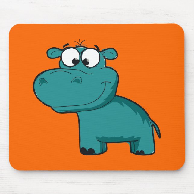 Alfombrilla De Ratón Blue Happy Hippo (Frente)