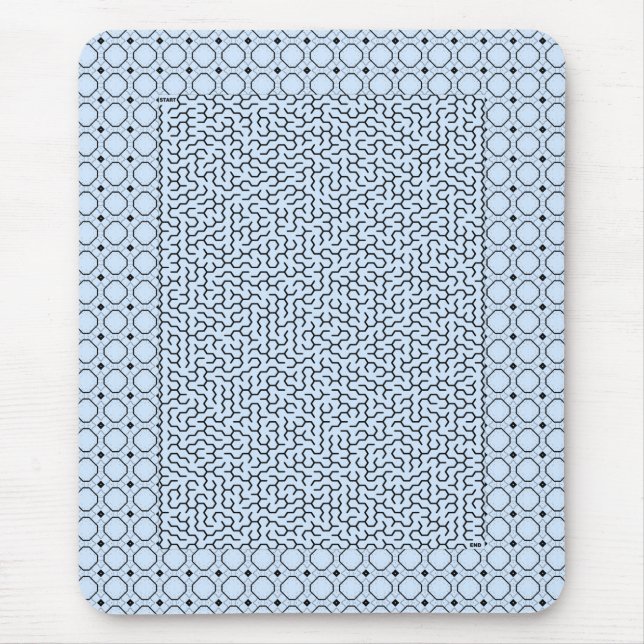 Alfombrilla De Ratón Blue Hexagon Maze (Frente)