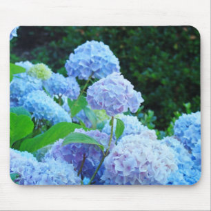Alfombrilla De Ratón Blue Hydrangea Gardens mousepad Flores florales