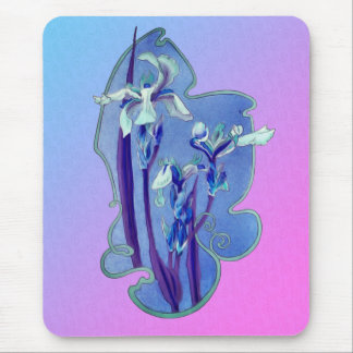Alfombrilla De Ratón Blue Iris Flower Art