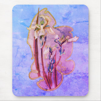 Alfombrilla De Ratón Blue Iris Flowers Art