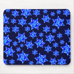 Alfombrilla De Ratón Blue Paint Stars Judíos