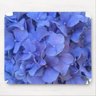 Alfombrilla De Ratón Blue periwinkle elegantes hortensias florales
