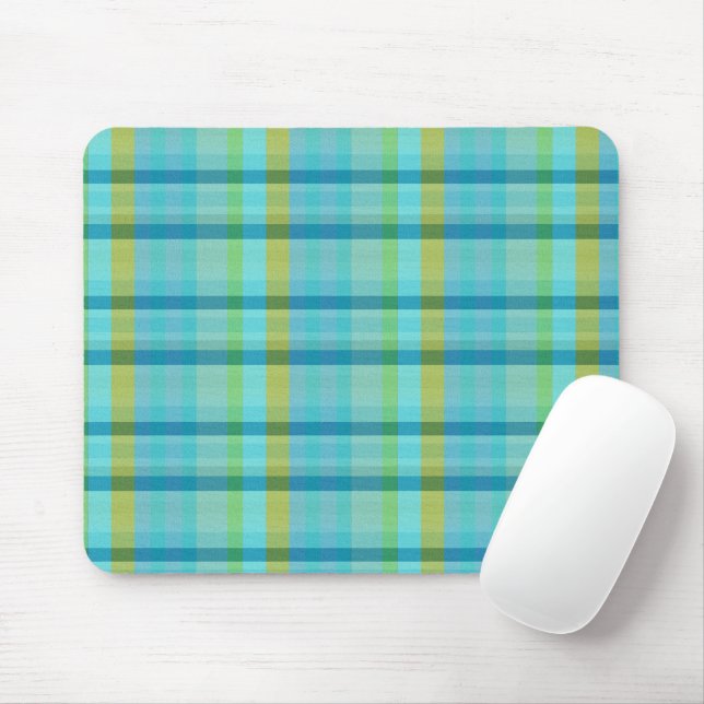 Alfombrilla De Ratón Blue Plaid by Shirley Taylor (Con ratón)