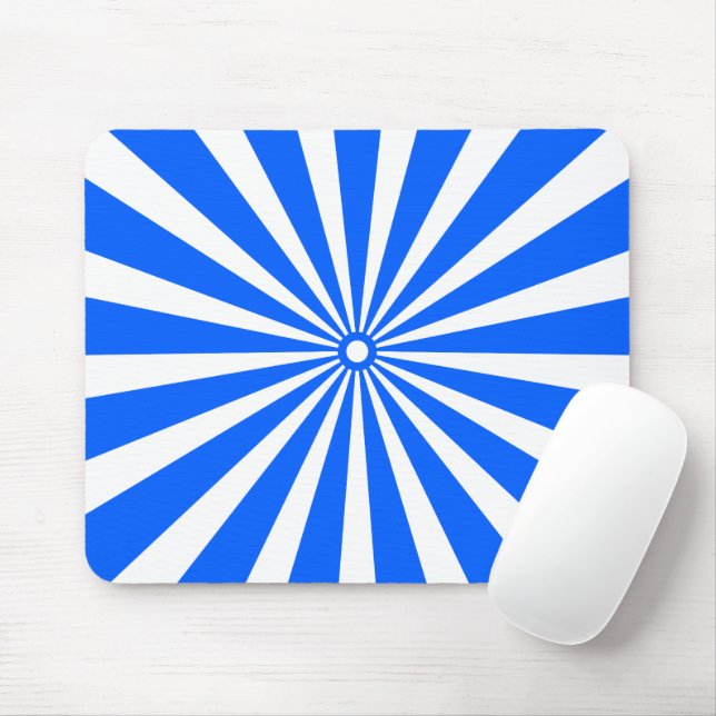 Alfombrilla De Ratón Blue Radiant Burst Mouse Pad – Modern Geometric En (Con ratón)