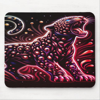 Alfombrilla De Ratón Blue + Red Spotted Leopard On Thick Laptop Tablet
