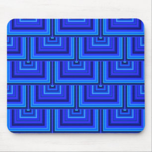 Alfombrilla De Ratón Blue stripes square scales pattern