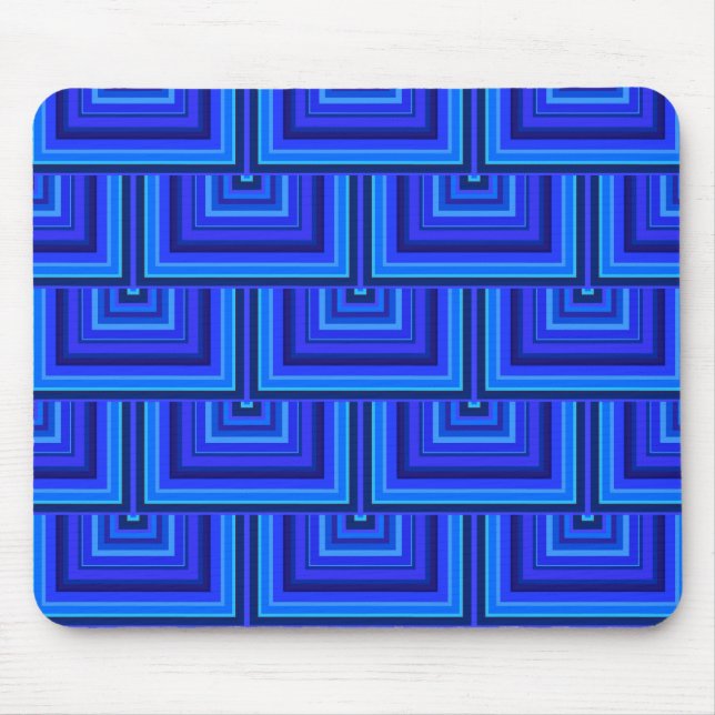 Alfombrilla De Ratón Blue stripes square scales pattern (Frente)