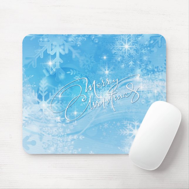 Alfombrilla De Ratón Blue Winter Merry Christmas Mousepad (Con ratón)
