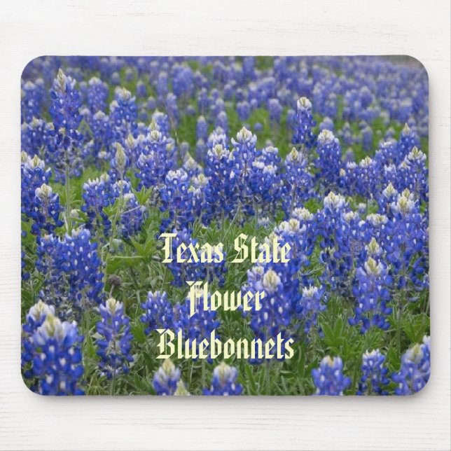 Alfombrilla De Ratón Bluebonnets Mousepad de la flor de estado de Tejas (Frente)