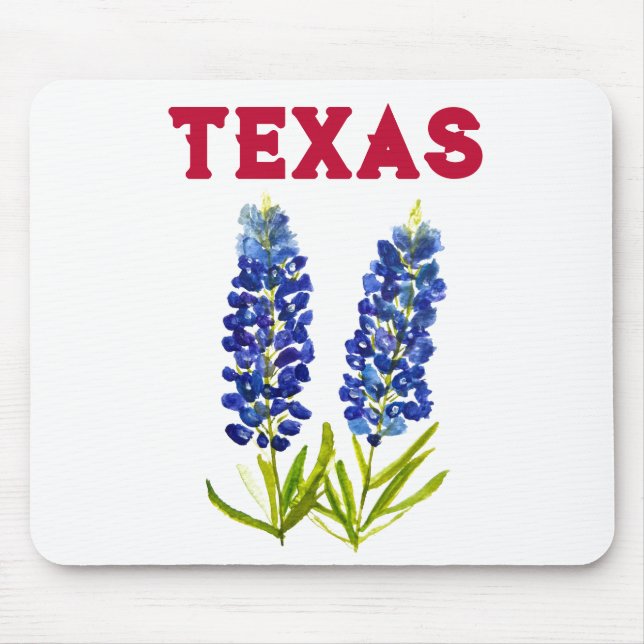 Alfombrilla De Ratón Bluebonnets Texas State Flowers Lupine Lone Star (Frente)