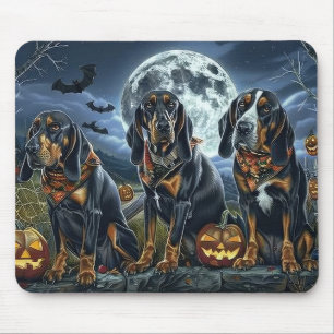 Alfombrilla De Ratón Bluetick Coonhound Halloween Spooky
