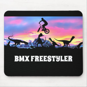 Alfombrilla De Ratón BMX Freestyler con dinosaurios