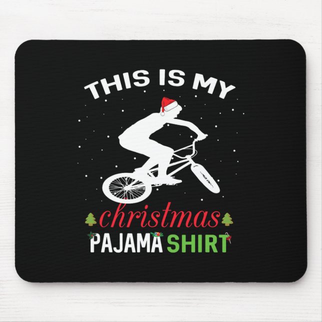 Alfombrilla De Ratón Bmx Rider Xmas Regalo Tee Familia Coincidiendo Paj (Frente)