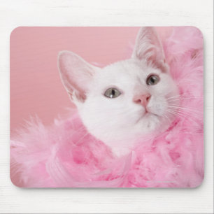 Alfombrilla De Ratón Boa de plumas que lleva del gato