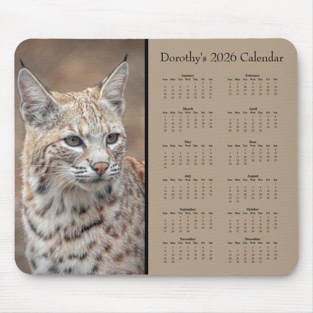 Alfombrilla De Ratón Bobcat customizable 2026 calendar (Frente)