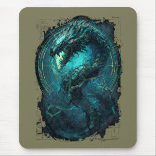 Alfombrilla De Ratón Bobina Espectral Serpiente Ciberpunk Arte Oscuro