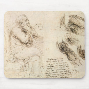 Alfombrilla De Ratón Boceto del anciano y el agua de Leonardo da Vinci