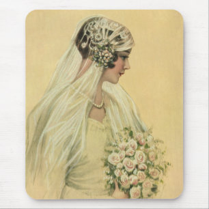 Alfombrilla De Ratón Boda de época, retrato de novia victoriana