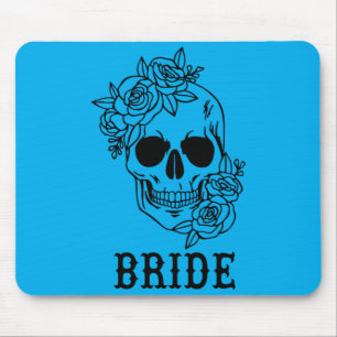 Alfombrilla De Ratón Boda de hombre novio floral calavera Halloween bod