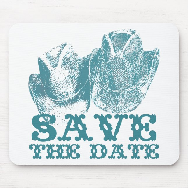 Alfombrilla De Ratón Boda de la granja Bluestone Verde azulado Western  (Frente)