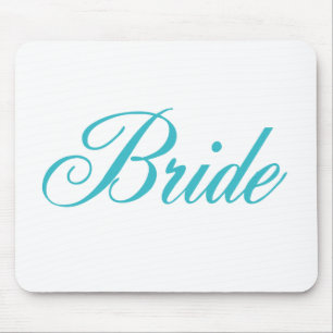 Alfombrilla De Ratón Boda de novia Mousepad en Aqua Blue