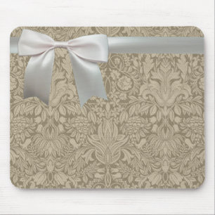 Alfombrilla De Ratón Boda Encaje Antiguo Lino Blanco Clásico Bonito