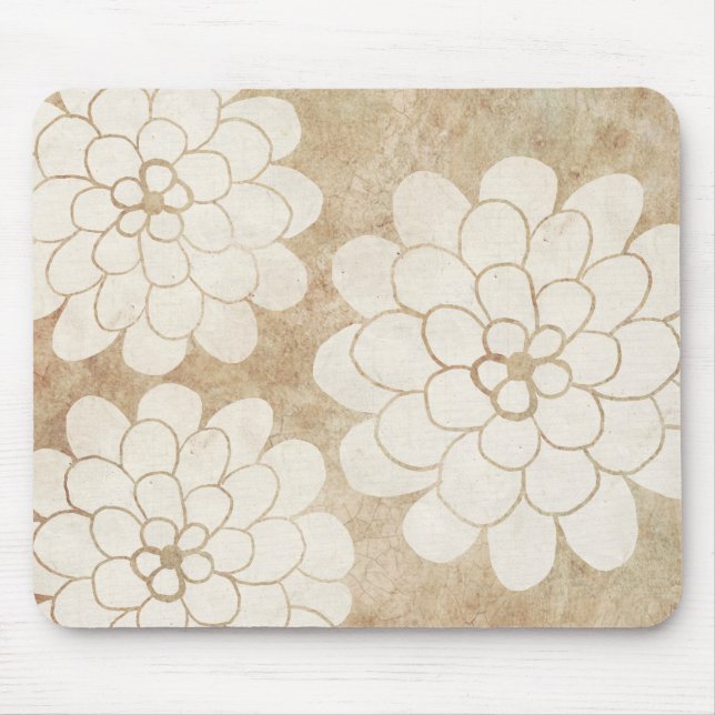 Alfombrilla De Ratón Boda floral de Dahlia blanco (Frente)