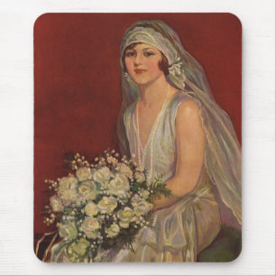 Alfombrilla De Ratón Boda Vintage, retrato nupcial de novia victoriana