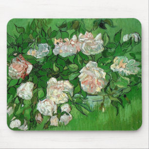Alfombrilla De Ratón Bodegón: Rosas rosadas de Vincent van Gogh