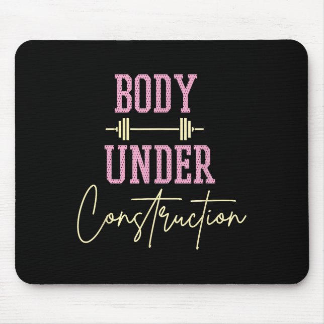 Alfombrilla De Ratón Body Under Construction Funny Motivational Workout (Frente)