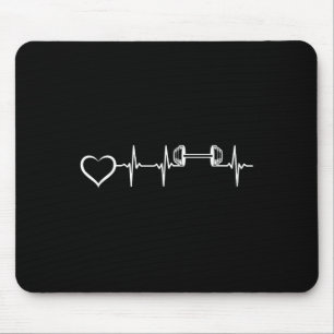 Alfombrilla De Ratón Bodybuilder Heartbeat Dumbbell Halterofilia Gym F