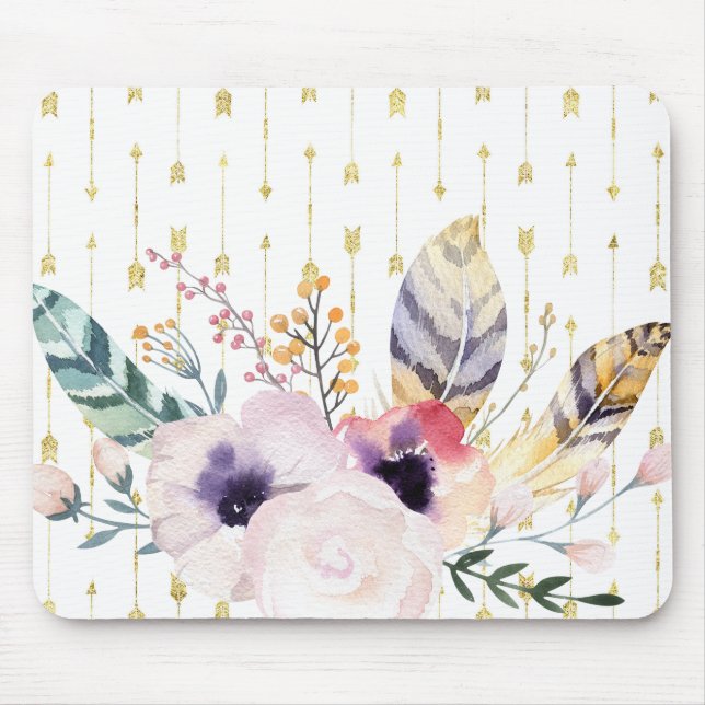 Alfombrilla De Ratón Boho Bouquet (Frente)