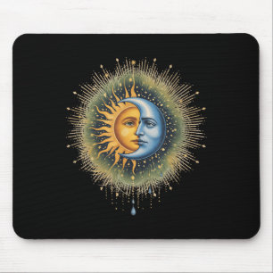 Alfombrilla De Ratón Boho Celestial Sun Y Moon Mystical Hippie 90