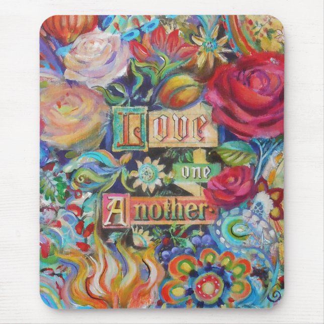 Alfombrilla De Ratón Boho Paisley Love Mousepad (Frente)