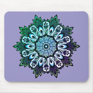 Alfombrilla De Ratón Boho Sage Green Flower Mandala