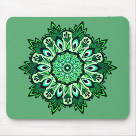 Alfombrilla De Ratón Boho Sage Green Flower Mandala