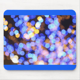 Alfombrilla De Ratón Bokeh Blue Gold Lights Moderno Gift
